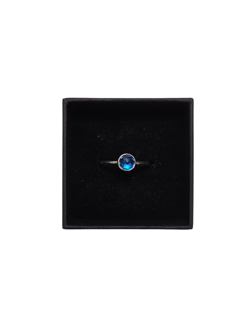 Pandora Blue Crystal Sterling Silver Ring Size 52